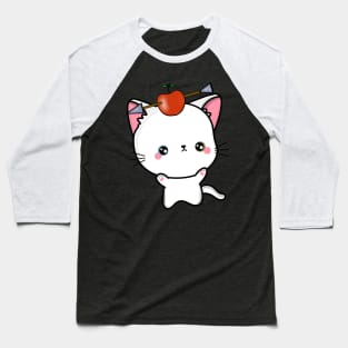 Funny Angora cat is playing william tell with an apple and arrow Baseball T-Shirt